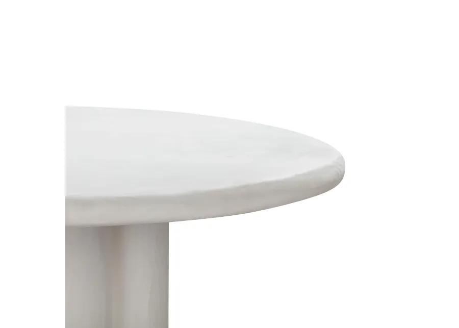 Elika White Faux Plaster Round Dining Table