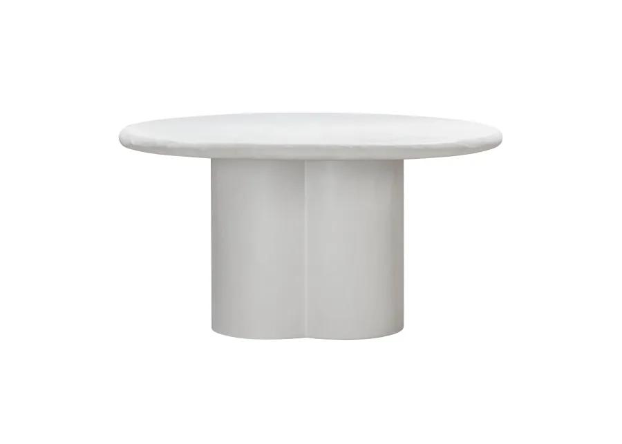 Elika White Faux Plaster Round Dining Table