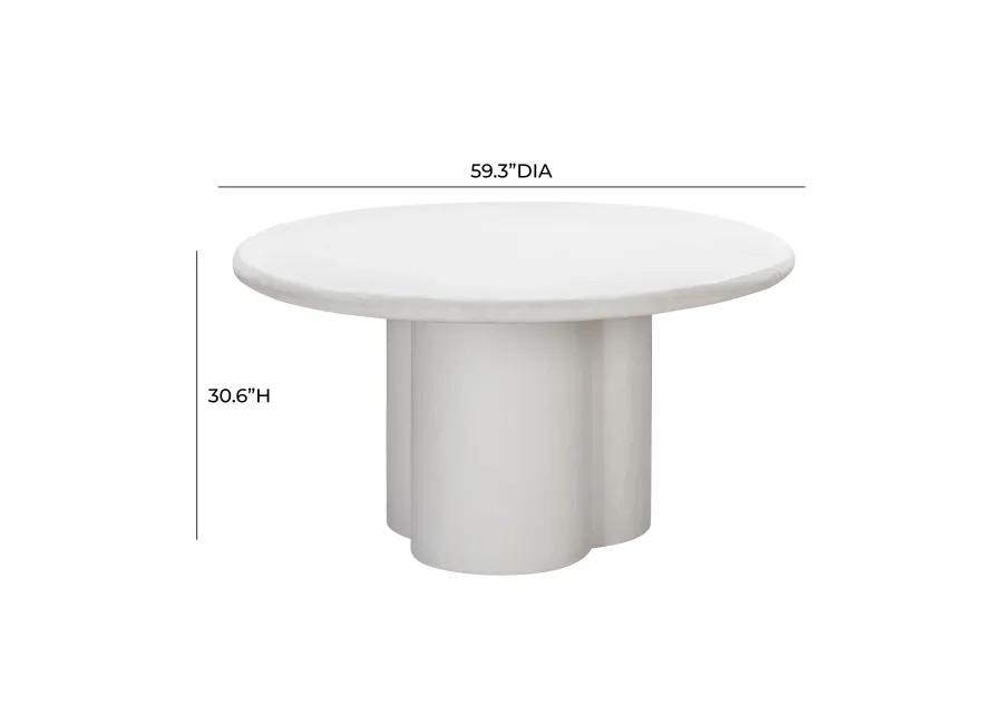 Elika White Faux Plaster Round Dining Table