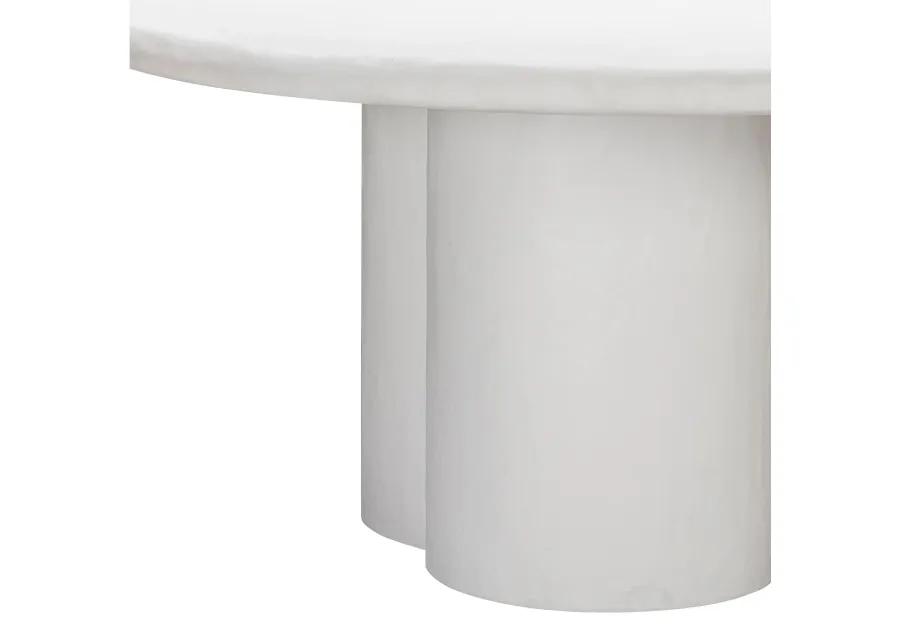 Elika White Faux Plaster Round Dining Table