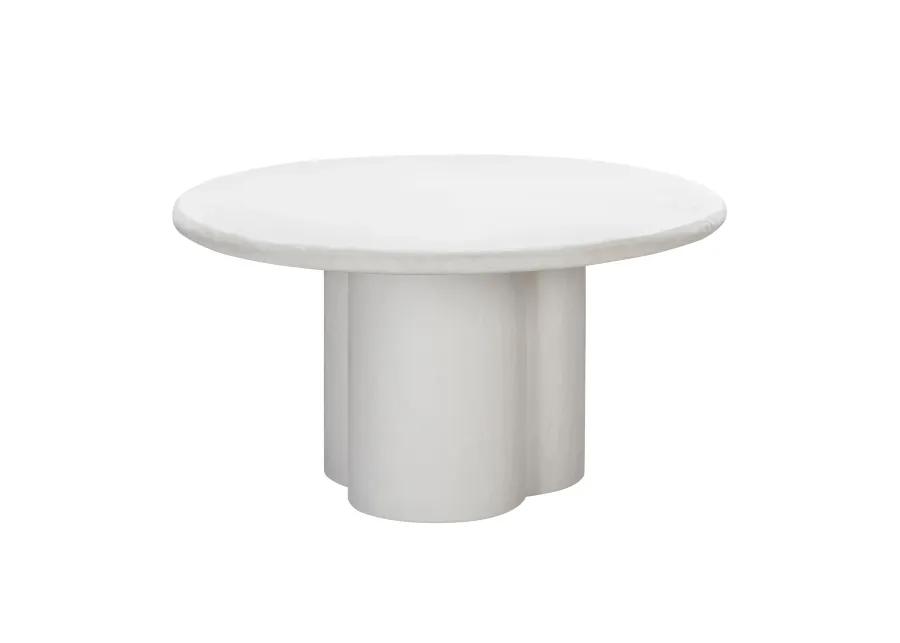 Elika White Faux Plaster Round Dining Table