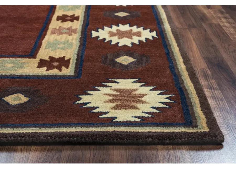 Southwest Red Southwest/Tribal Wool 2'6" x 10' Runner Rug