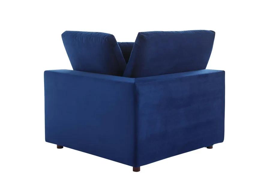 Commix Down Filled Overstuffed Performance Velvet 3-Seater Sofa