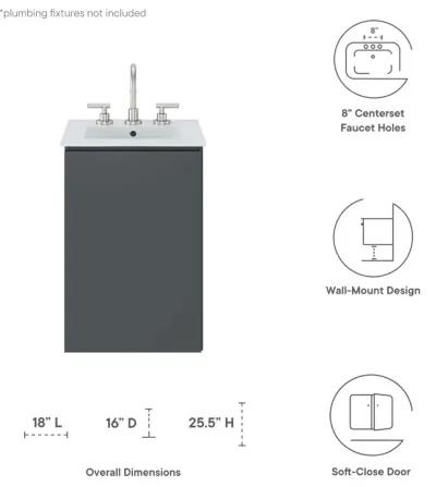 Bryn 18" Wall-Mount Bathroom Vanity