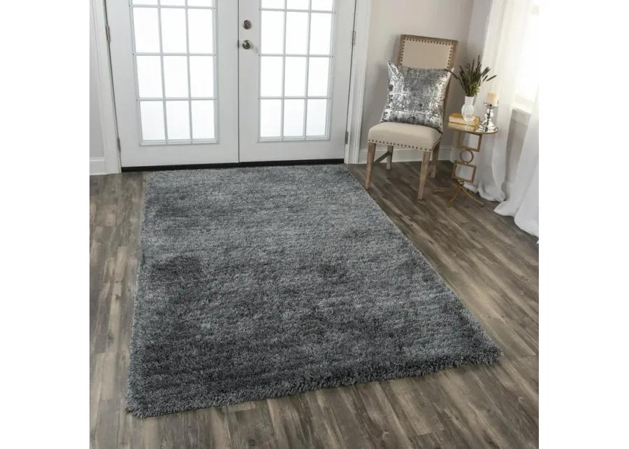 Whistler Gray Solid Polyester 5' x 7'6" Rectangle Rug