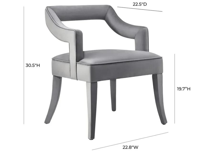 Tiffany Grey Velvet Chair