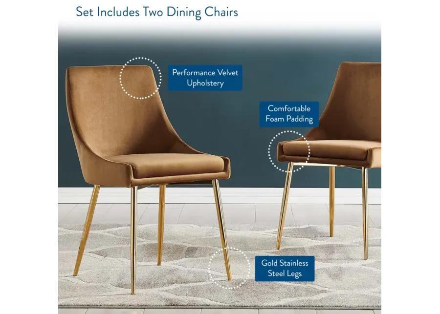 Viscount Performance Velvet Dining Chairs - Set of 2