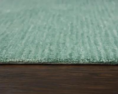 Mason Park Aqua / Blue Solid/Tone on Tone Recycled Polyester 7'6" x 9'6" Rectangle Rug