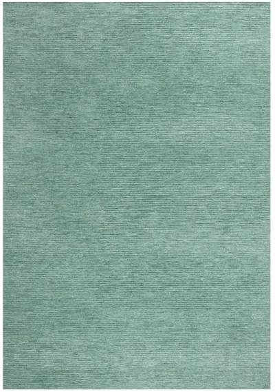 Mason Park Aqua / Blue Solid/Tone on Tone Recycled Polyester 7'6" x 9'6" Rectangle Rug