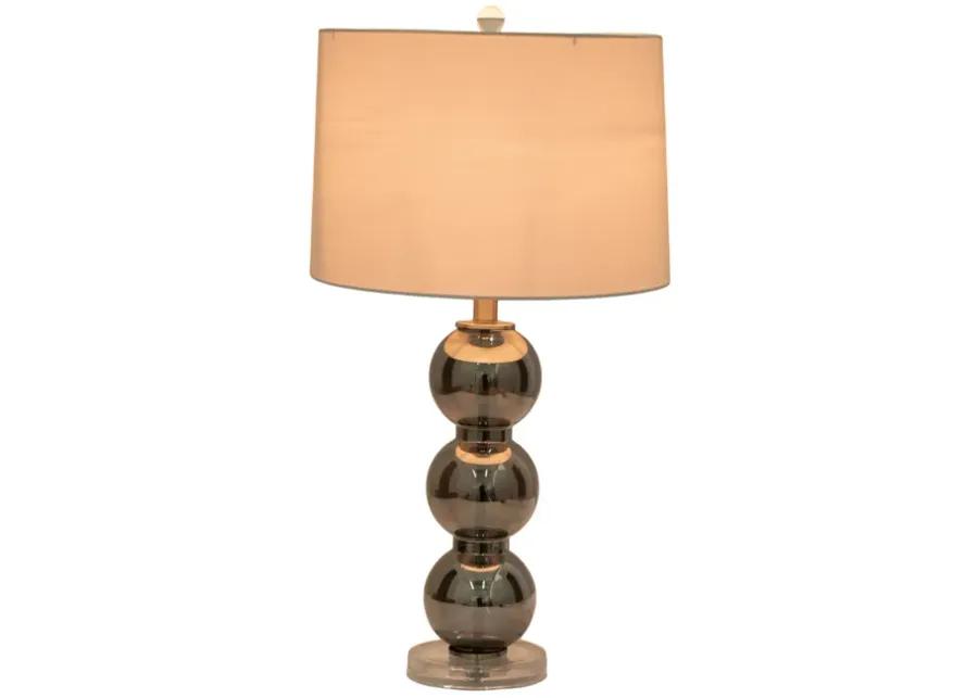 29" Stacked Glass Ball Table Lamp Crystal Base, Sm