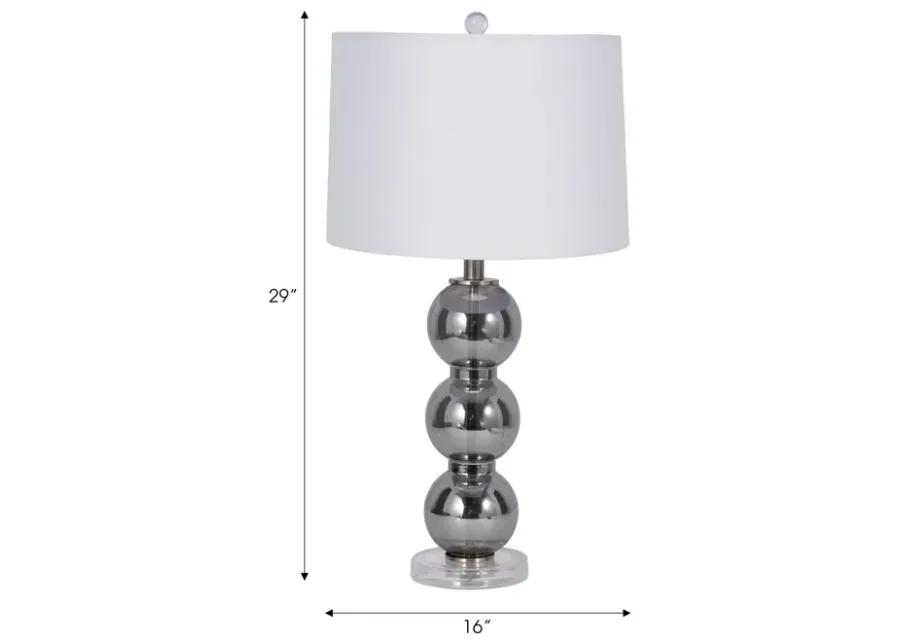 29" Stacked Glass Ball Table Lamp Crystal Base, Sm