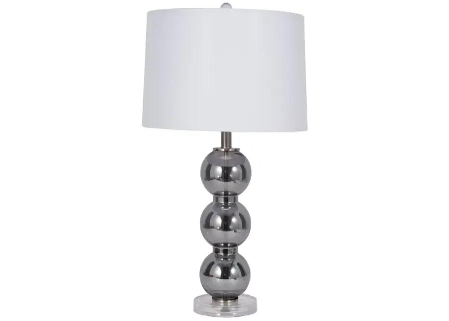 29" Stacked Glass Ball Table Lamp Crystal Base, Sm