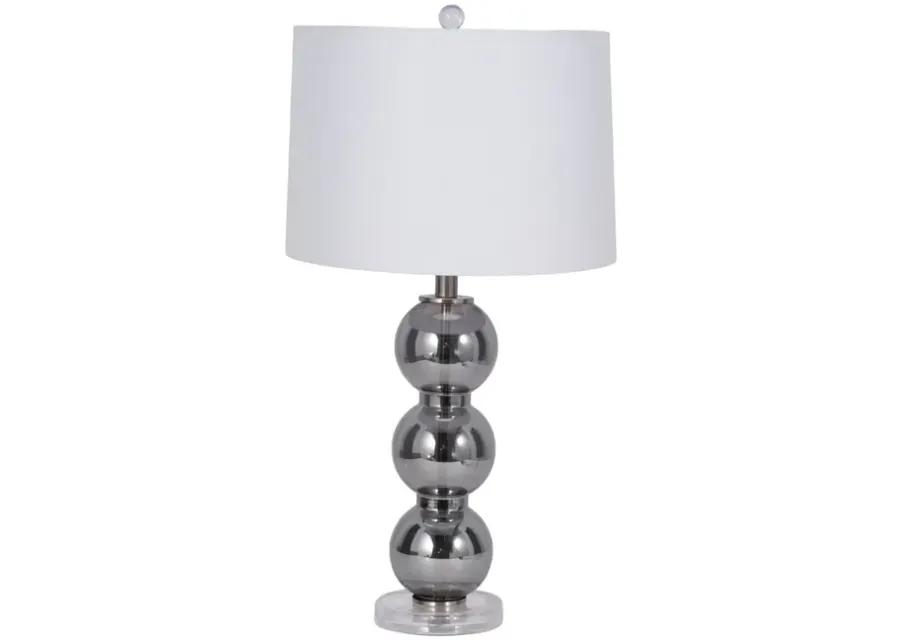 29" Stacked Glass Ball Table Lamp Crystal Base, Sm