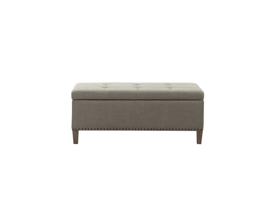 Madison Park Shandra II Light Grey Tufted Top Soft Close Storage Bench