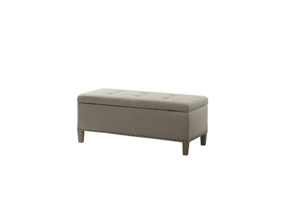 Madison Park Shandra II Light Grey Tufted Top Soft Close Storage Bench