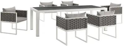 Stance 7 Piece Outdoor Patio Aluminum Dining Set