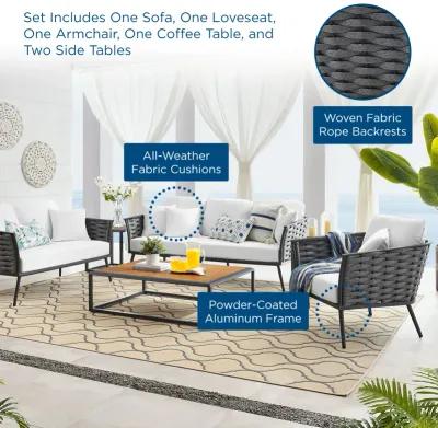 Stance 6 Piece Outdoor Patio Aluminum Sectional Sofa Set