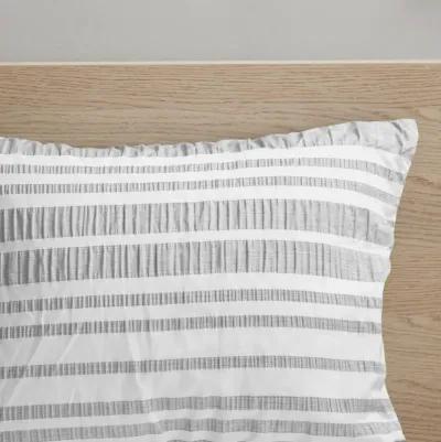 Intelligent Design Lumi Grey Striped Comforter Set