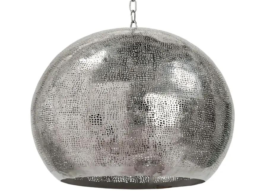 Pierced Metal Sphere Pendant (Polished Nickel)