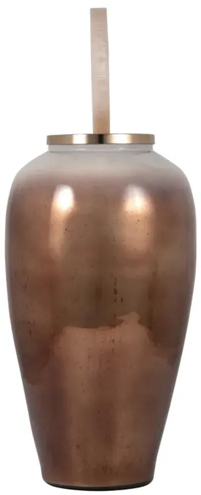 Glass, 28" Vase Round Resin Topper, Copper