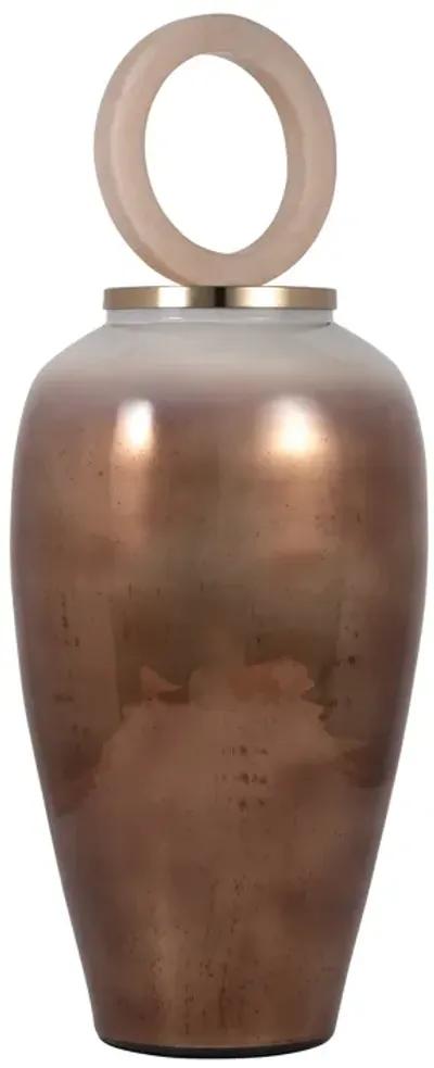 Glass, 28" Vase Round Resin Topper, Copper