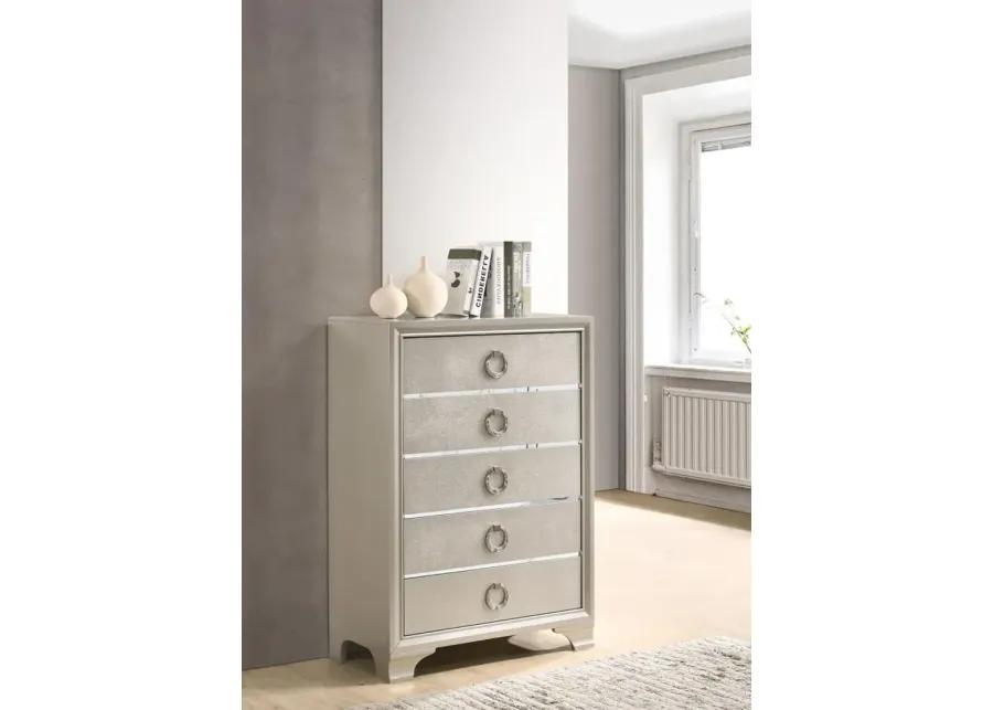 Salford 5-drawer Chest Metallic Sterling