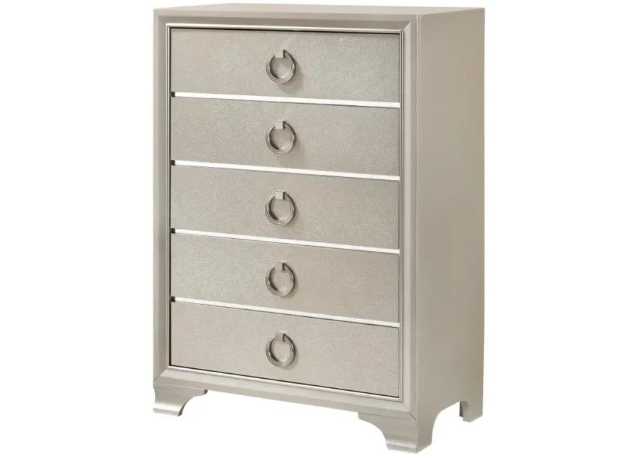 Salford 5-drawer Chest Metallic Sterling