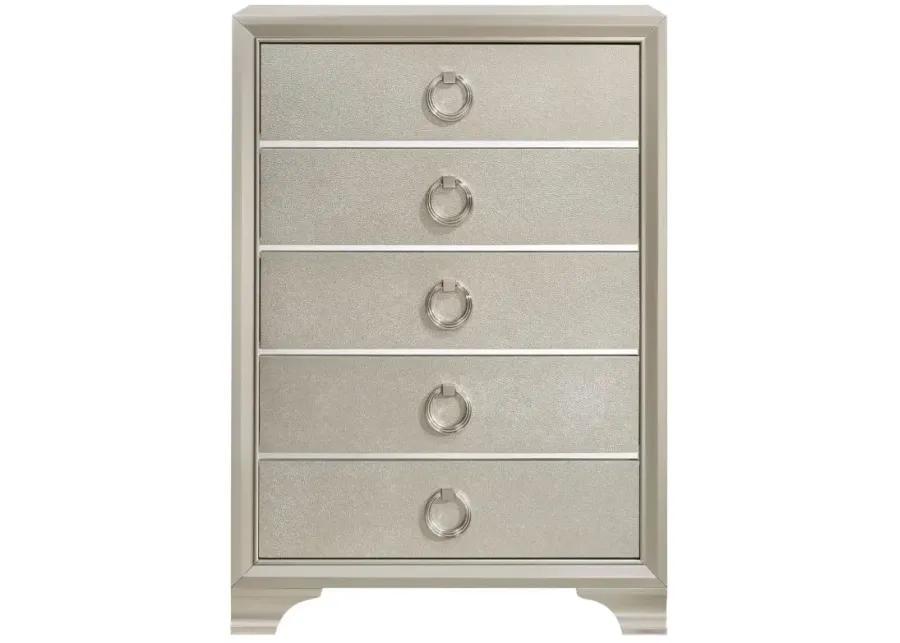 Salford 5-drawer Chest Metallic Sterling