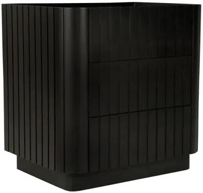 POVERA 3 DRAWER NIGHTSTAND BLACK