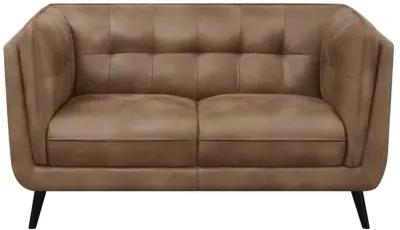 Thatcher 3-piece Upholstered Button Tufted Living Room Set Brown