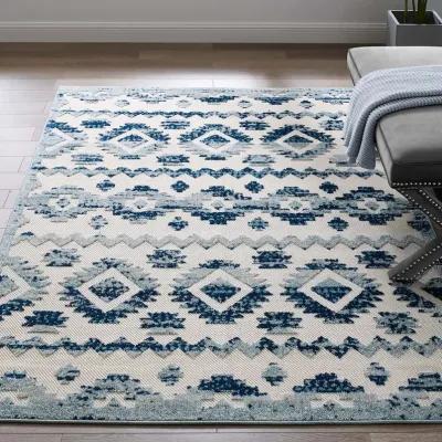 Reflect Takara Abstract Diamond Moroccan Trellis 5x8 Indoor and Outdoor Area Rug