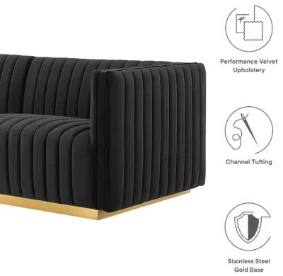 Conjure Channel Tufted Performance Velvet Sofa