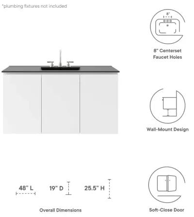 Bryn 48" Wall-Mount Bathroom Vanity