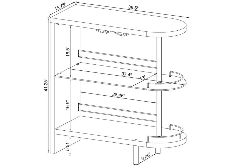 Adolfo 3-tier Bar Table Glossy Black and Clear