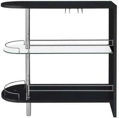 Adolfo 3-tier Bar Table Glossy Black and Clear