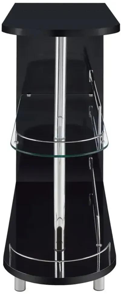 Adolfo 3-tier Bar Table Glossy Black and Clear