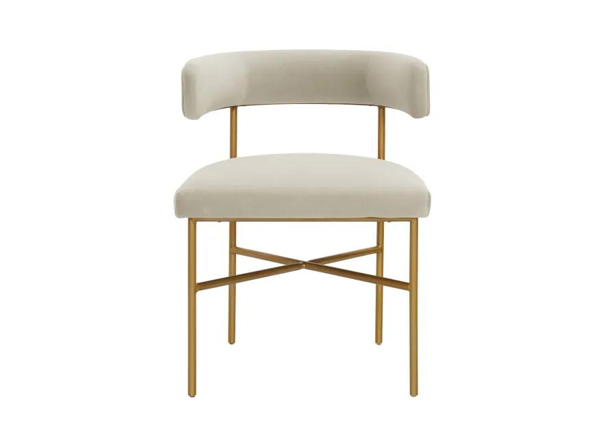 Kim Performance Velvet Chair in Cream