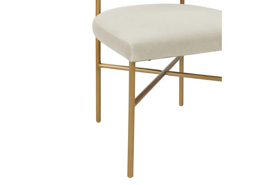 Kim Performance Velvet Chair in Cream