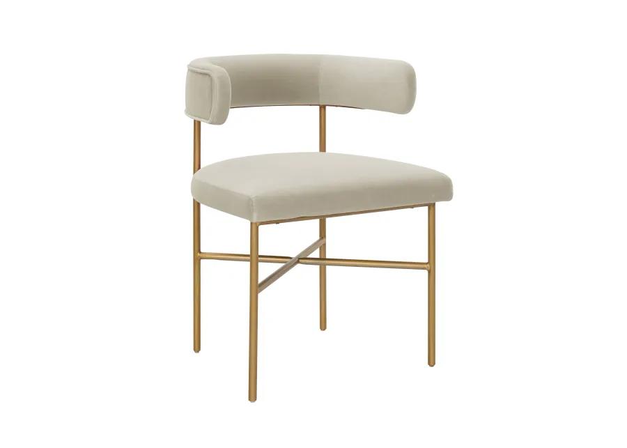 Kim Performance Velvet Chair in Cream