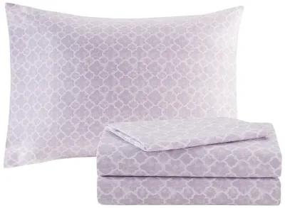 Madison Park Essentials Lafael Purple 7 Piece Comforter Set with Cotton Bed Sheets