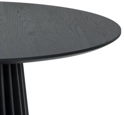 Pasadena 47" Wood Round Dining Table in Black Oak Finish