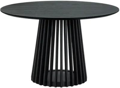 Pasadena 47" Wood Round Dining Table in Black Oak Finish