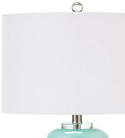 Stacked Pebble Glass Table Lamp (Aqua)