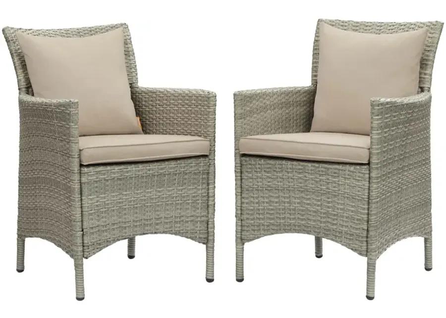 Conduit Outdoor Patio Wicker Rattan Dining Armchair Set of 2