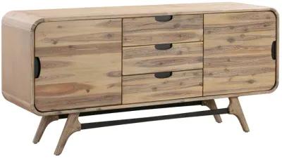 Kendra 3 Drawer Sideboard Buffet in Gray Acacia Wood