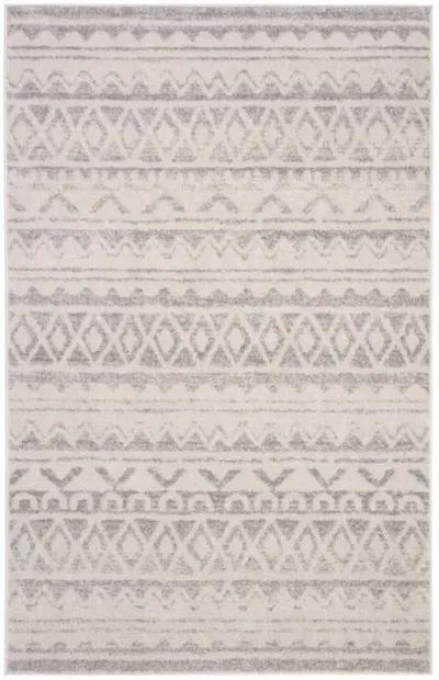 Adirondack Contemporary Ivory / Grey 4' X 6' Powerloomed Rug