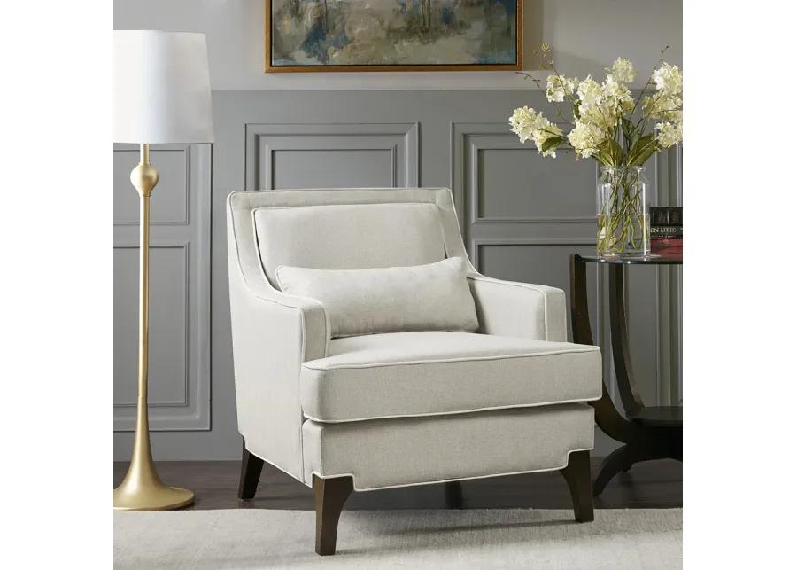 Madison Park Signature Collin Cream/Dark Brown Arm chair