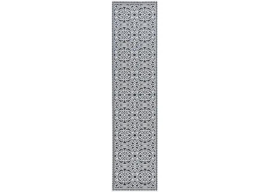 Safavieh BEACH HOUSE Collection BHS134A-210 Light Grey / Charcoal 2'-2" X 10'