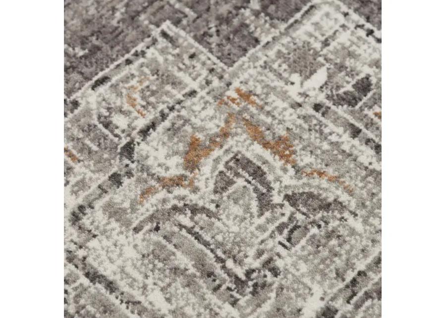 Anatolia Lt.Gray Medallion Recycled Polyester 2'6" x 8' Runner Rug