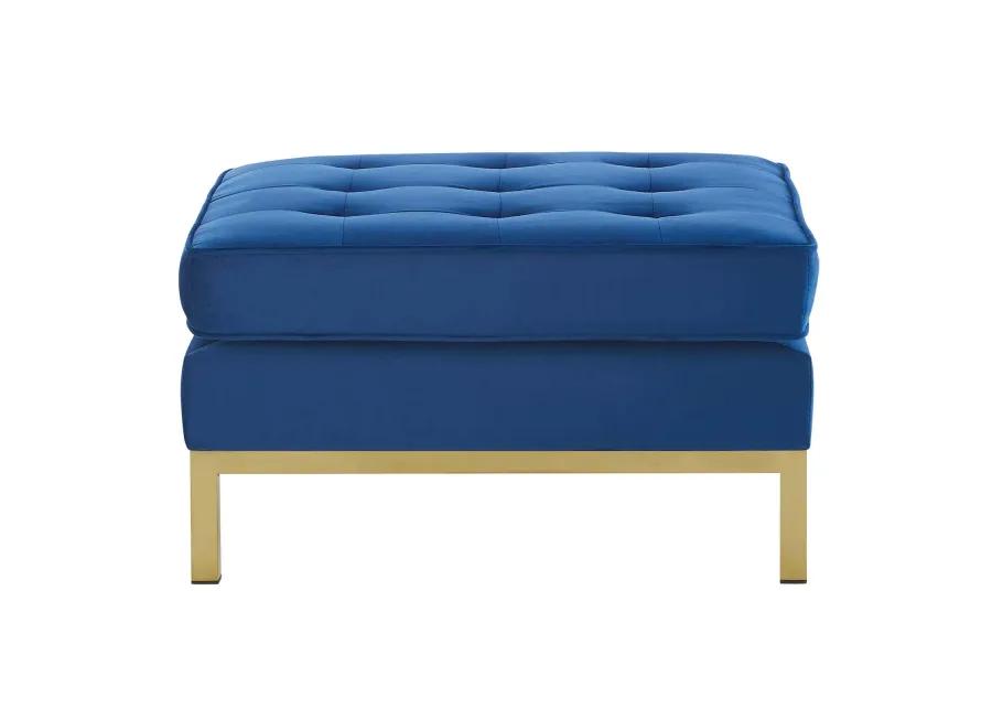 Loft Gold Stainless Steel Leg Performance Velvet Ottoman